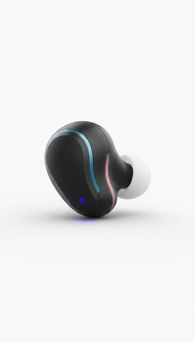 Bluetooth Wireless Earbuds, studio product shot